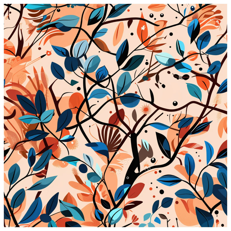 Tapisserie murale feuilles - décoration murale nature, 50 po H x 60 po L avec 4 œillets