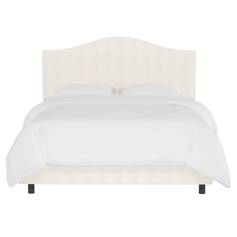 Morris Upholstered Standard Bed, California King, Zuma White Textured Linen
