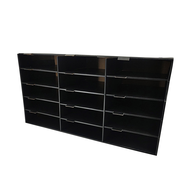 Black 15-Slot Vertical File Organizer for Office and Classroom