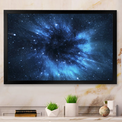 Abstract Black Hole Galaxy - Floater Frame Print on Canvas