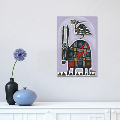 Donkey and Bird 1 Piece Wrapped Canvas Wall Art