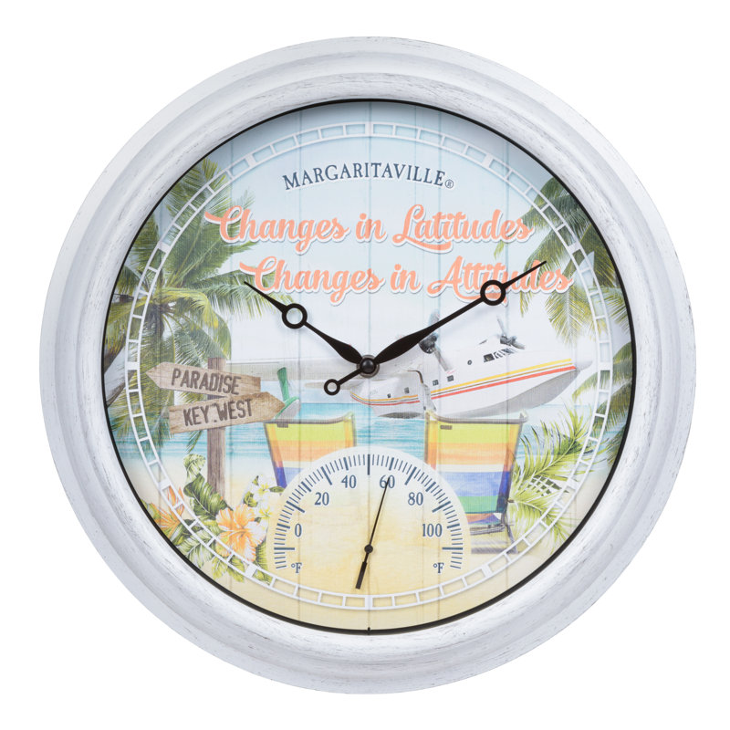 Horloge murale 15,75 po d'intérieur / extérieur Margaritaville