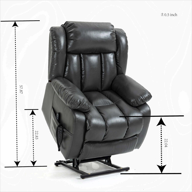 Dual Motor Infinite Position Up To 350 LBS Electric Medium Size Genuine Leather, Black