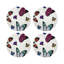 Butterflies Original Vegan Leather Round Coasters-71967374