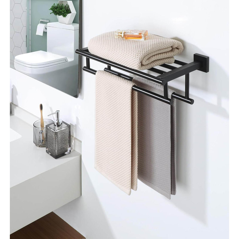 Wall Mounted Required Towel Rack, Black
