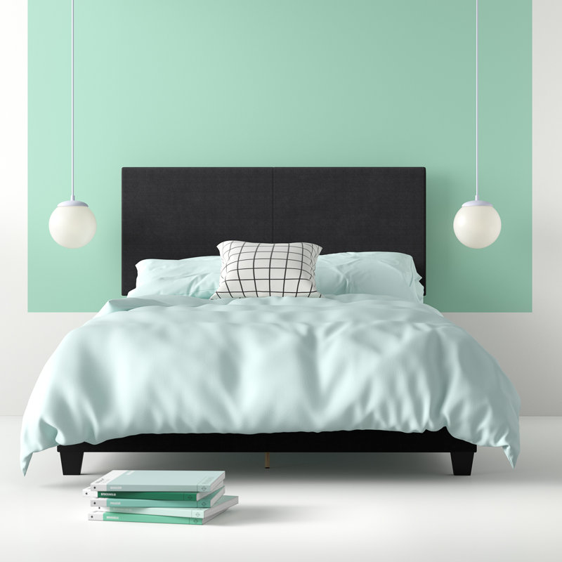 Boyd Sleep Milan Linen Fabric Upholstered Platform Bed Frame w/Adjustable Height Headboard, Strong Wood Slat Support, Box Spring/Foundation Required, Easy Effortless Assembly