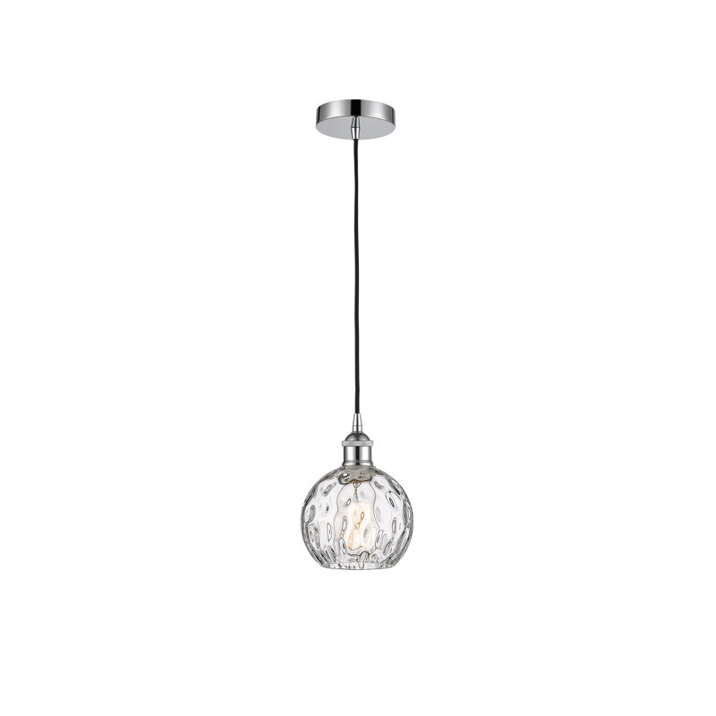 Luminaire suspendu simple à 1 lumière Ralph, H 8,75 po x l 6 po x P 6 po, Chrome poli