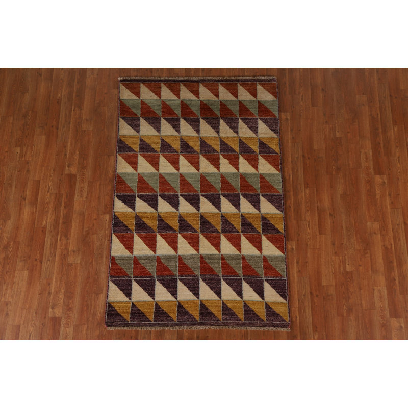Geometric Gabbeh  Modern Area Rug 4x6