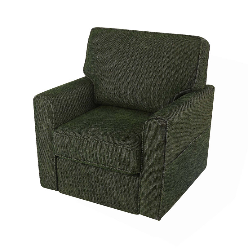 Fauteuil rembourré pivotant, Vert