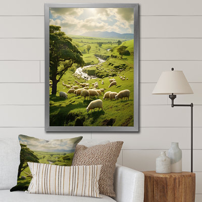 " Pastoral Bliss Sheep Landscape I " Color Photography Print