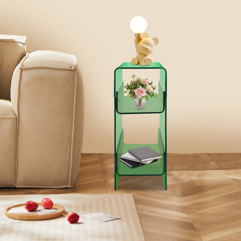 Table d'appoint moderne à 3 niveaux pour petits espaces, Clair