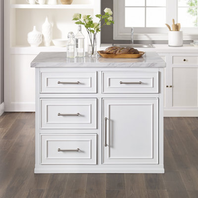 Kayliah Cutler Faux Marble Top Kitchen Island Marble by Kelly Clarkson Home