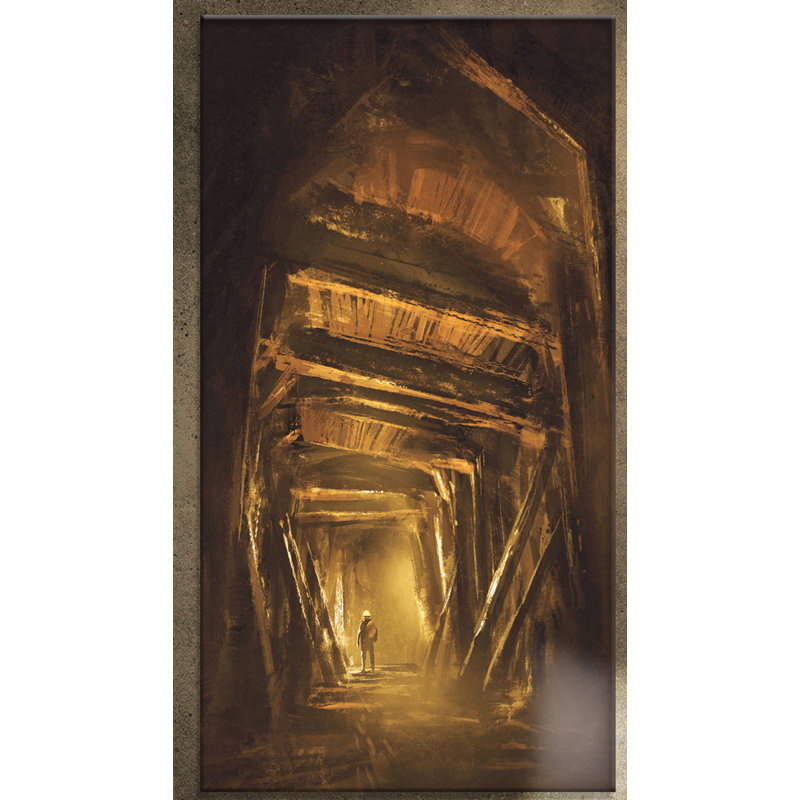 Intérieur de la mine - reproduction sur toile tendue, H 32 po x l 16 po x P 1 po