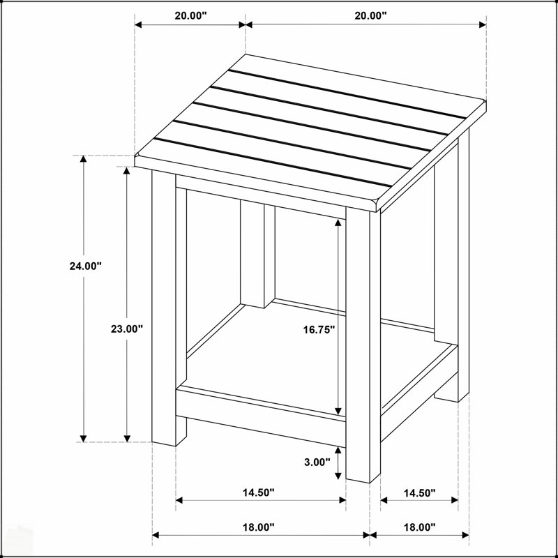 La table de bout Castleton en bois de Java vieilli avec tablette, parfaite pour un décor rustique et moderne, ajoute chaleur et fonctionnalité.