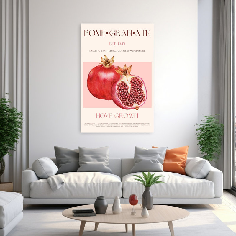 Ripe Red Pomegranates 1 Piece Wrapped Canvas Wall Art, 152.4 cm H x 101.6 cm W
