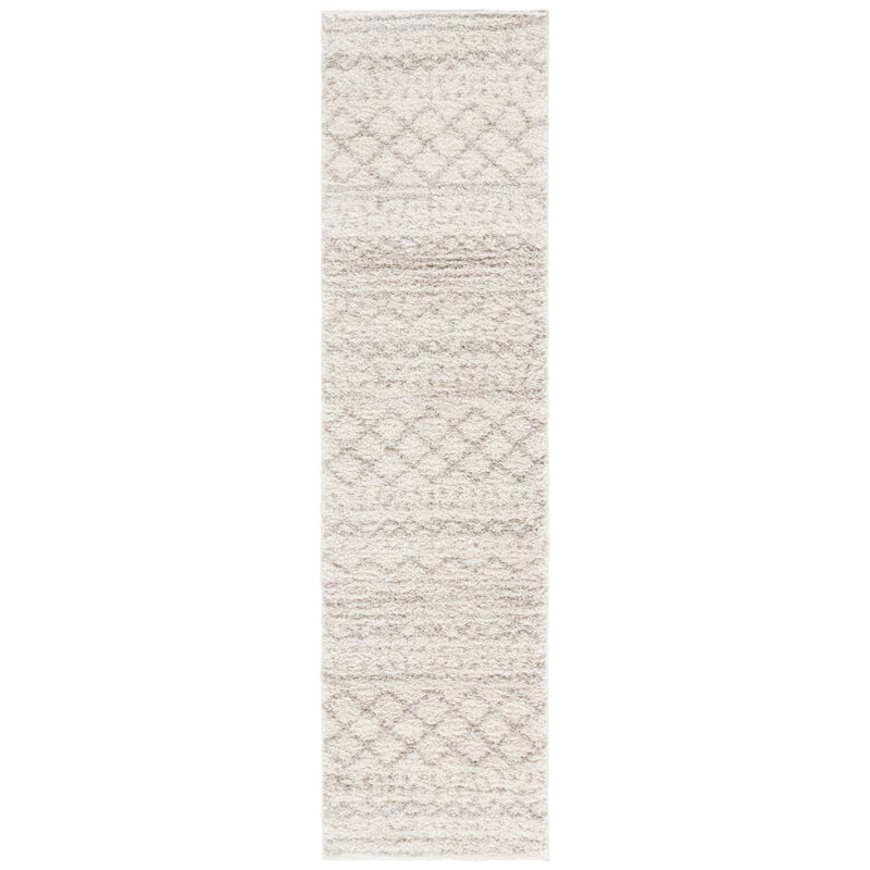 Develin Performance Chevron Rug, Runner 2'3" x 12', Ivory/Beige