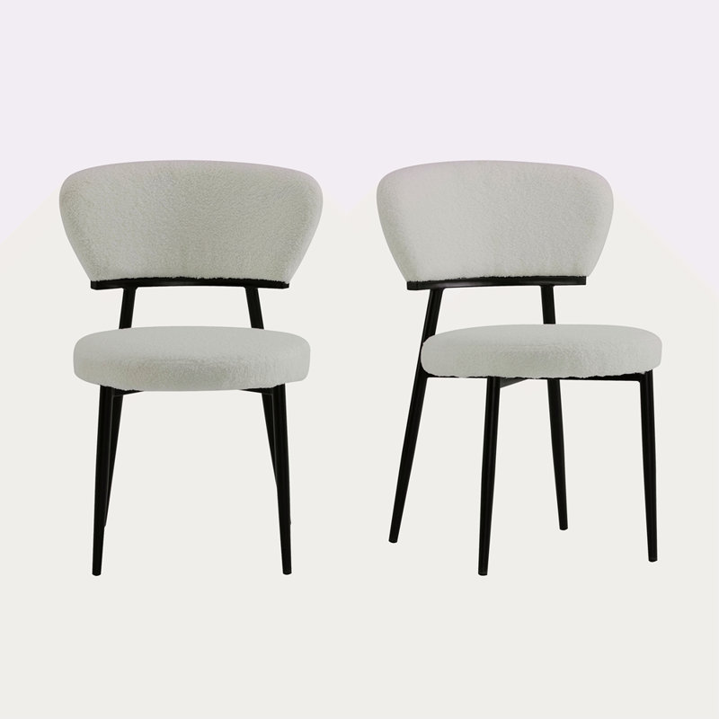 Ensemble de 2 chaises de salle à manger rembourrées, Blanc