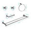 Porte-serviettes de salle de bain 5 pièces en aluminium - fixation murale moderne, pour salle de bain, chambre à coucher, buanderie, cuisine-1660491006