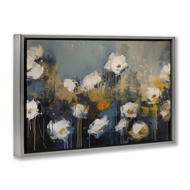 Cadre flottant contemporain en forme de goutte de peinture, design par Jacky Ngan, H 17 po x l 25 po