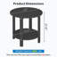 Table d'appoint ronde extérieure Adirondack, table de patio en PEHD résistante aux intempéries avec tablette de rangement-1159083382