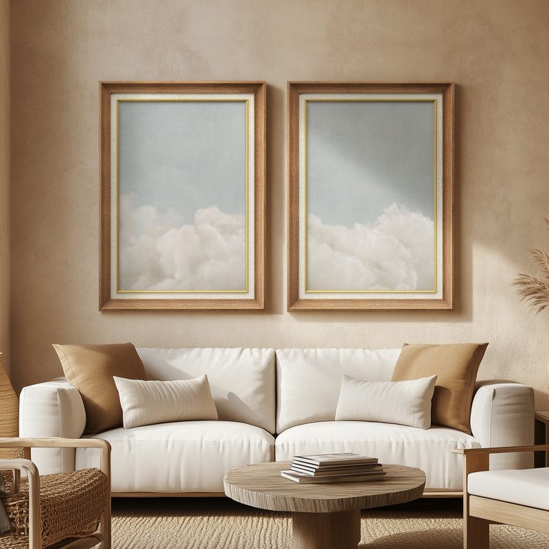 Ensemble de 2 œuvres d'art encadrées de qualité supérieure sur toile de qualité supérieure avec cadre de 26 po x 36 po