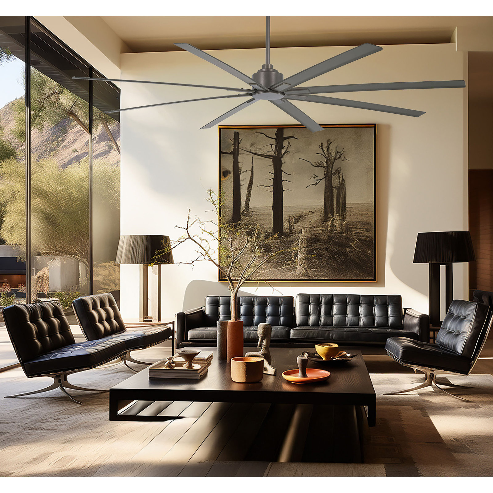 Xtreme Outdoor Smart Ceiling Fan, 84" Wide, Smoked Iron