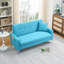 Causeuse de rangement moderne 57 po avec compartiment caché intégré pour petits espaces de vie, bleu