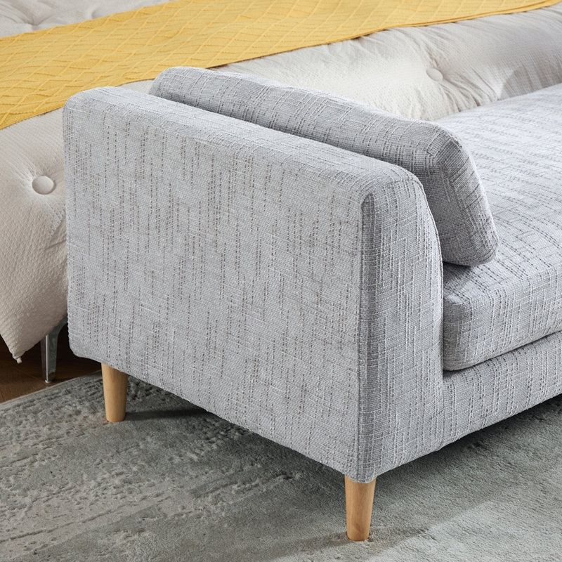 Canapé-lit en chenille avec 2 traversins, Gris, Gris