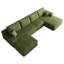 Canapé modulaire 135 po avec 1 repose-pieds Cloud, fauteuils rembourrés minimalistes modernes, canapé confortable en forme de U pour le salon, canapé d'angle à siège profond, aucun assemblage requis (tissu en velours côtelé moelleux), vert-130908247