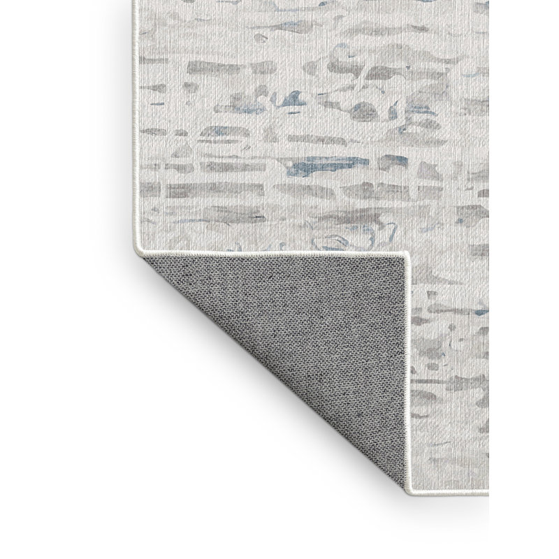 Machine Washable Beige Area Rug, Rectangle 8' x 12'