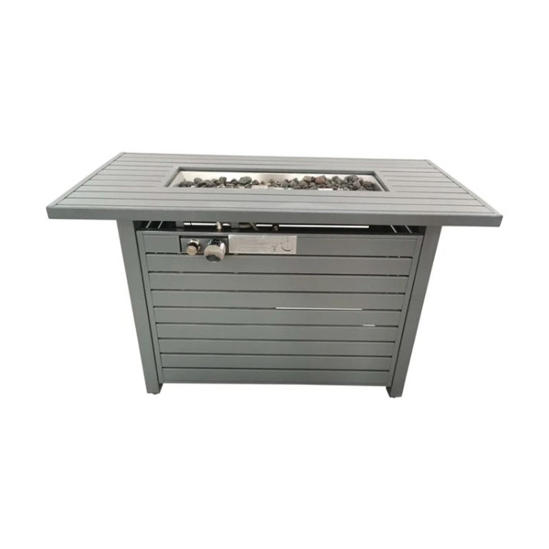 Table de foyer d'extérieur avec couvercle 25 H x 42 W (gris)