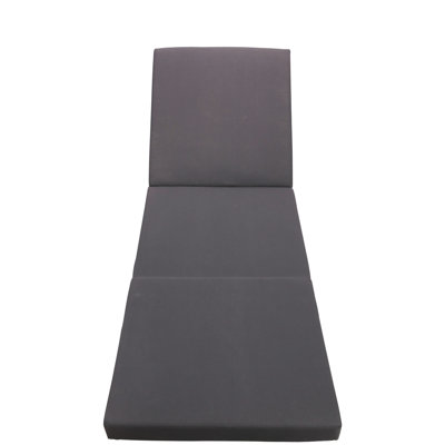 Gray Triple Folds Chaise Lounge Cushion. Foam Lined For Unbeatable Relaxing. 27" W X 78.49" D 4" H. Weather- Material. Cover Easy Cleaning Routines. Water- Superior Comfort. Fabric. Cover, Clean.
