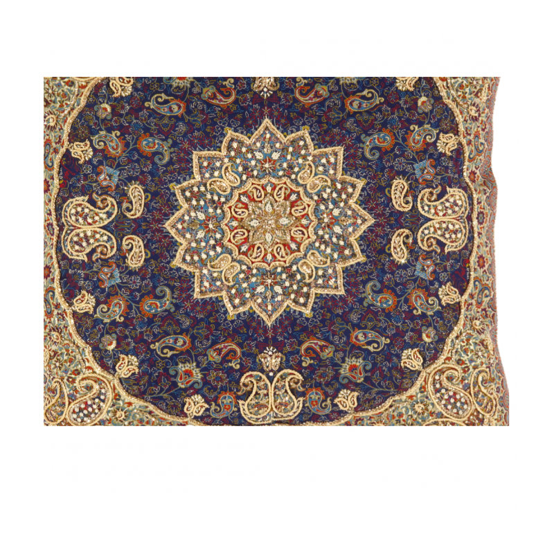 Coussin en velours réversible, Motif floral bleu clair, H 29 po x l 29 po