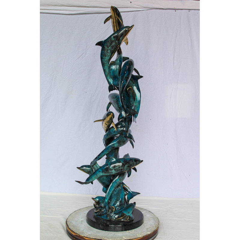 Statue Nifao Dolphin Spiral Wave
