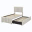 Lit plateforme tapissier avec lit gigogne et tiroirs-961528589