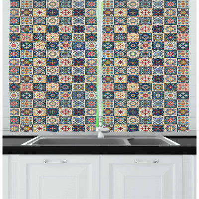 Damask Tailored Kitchen Curtain