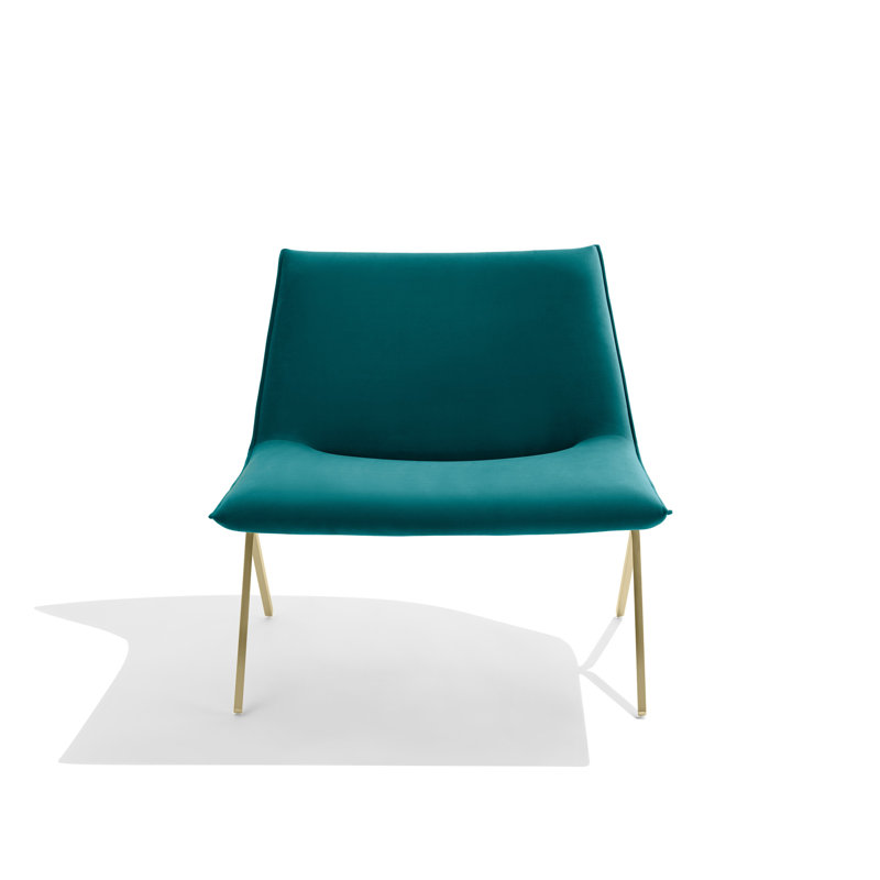 Chaise de réception Meredith, Laiton, Velours sarcelle