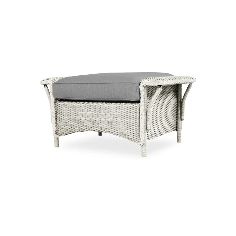 Nantucket Outdoor Ottoman, Consider Indigo, Matte White