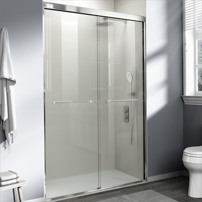 Shower Door, Semi-Frameless Bathroom Sliding Door For Walk-In Shower
