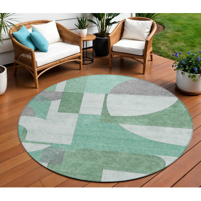 Tapis extérieur rond lavable 8 po