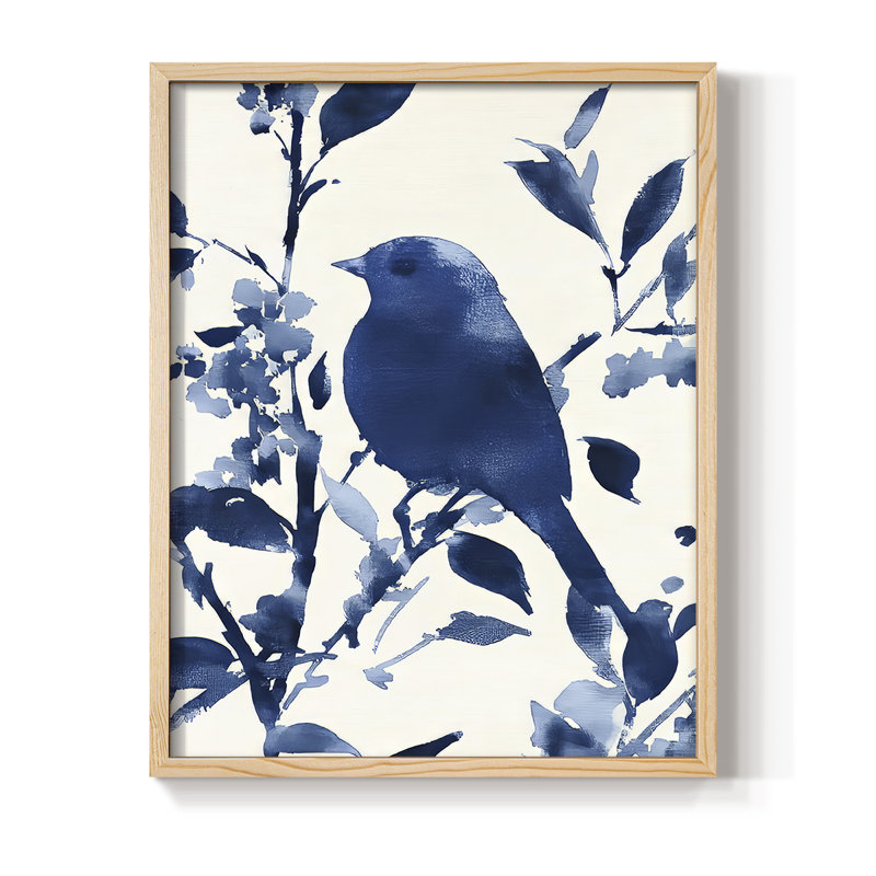 Reproduction encadrée FLORAL Series DLXVII - bois massif, H 15 po x l 12 po