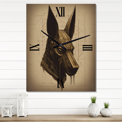 Anubis Ancient Egyption Jackal God Vintage - Egyptian Vintage Wall Clock