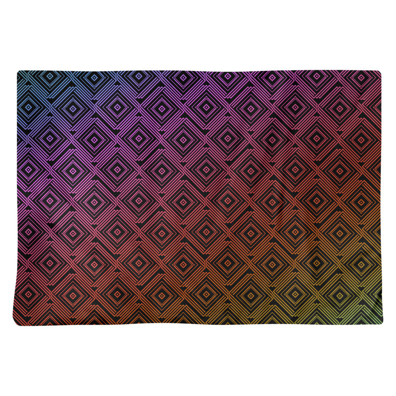Napperon en coton 18 po Square Maze, Rouge / blanc / vert