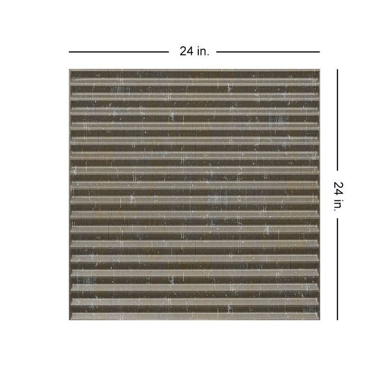Ondulé 2 pi x 2 pi Tuile de plafond à poser en PVC Lite, Métal rétro