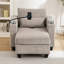 Chaise longue en velours côtelé Alice avec porte-gobelets, USB et rangement-114499550