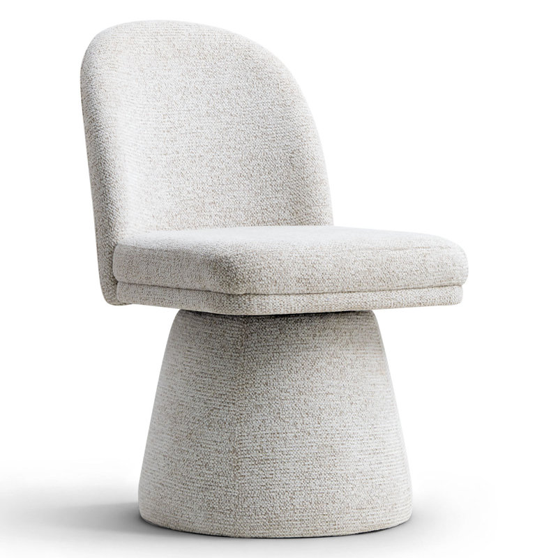 Essex Upholstered Fabric 360°Swivel Dining Chair, Cream