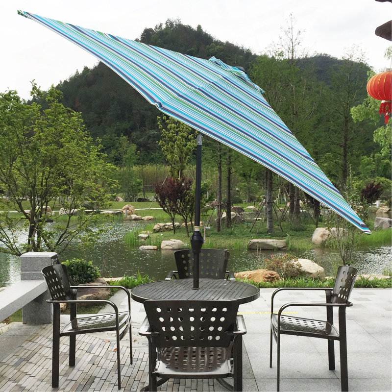Rayures de parasol 9 pi, Rayures bleues