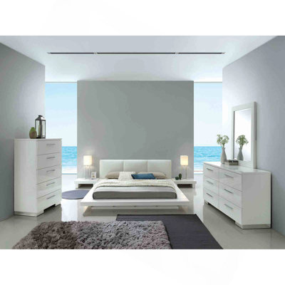 Contemporary Style 1pc Nightstand High Gloss Lacquer Coating White Finish Bedroom Furniture
