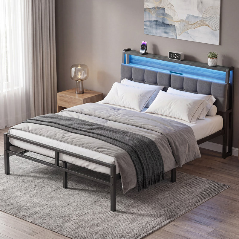 Stainless Steel Bed Frame, 140 x 190cm, Black