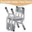 3-Position Height Adjustable Kids Chair, HDPE Plastic Children's Chair with Non-Slip Feet & Carry Handle, Stackable Toddler Chair for Home, Classroom & Kindergarten, 4PCS
